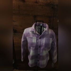 Carters- purple and white plaid jacket brand new,never worn. Size 14 girls